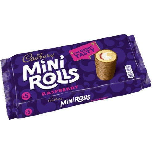 Cadbury Raspberry Mini Rolls 5x pack 125g
