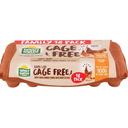 Sunny Queen Cage Free Family 18 Pack Eggs 900g Barn Land
