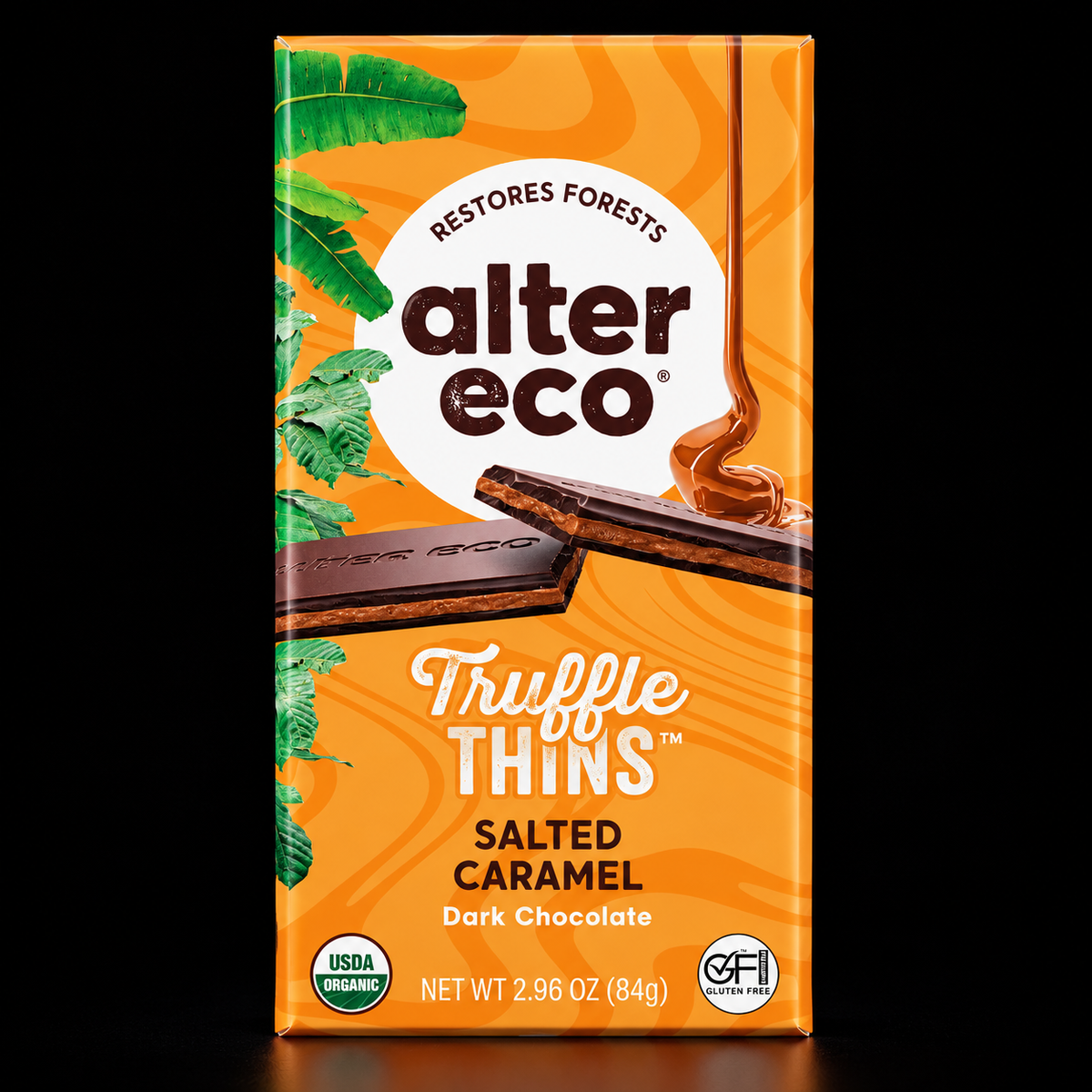 Alter Eco Truffle Thins Salted Caramel 84g