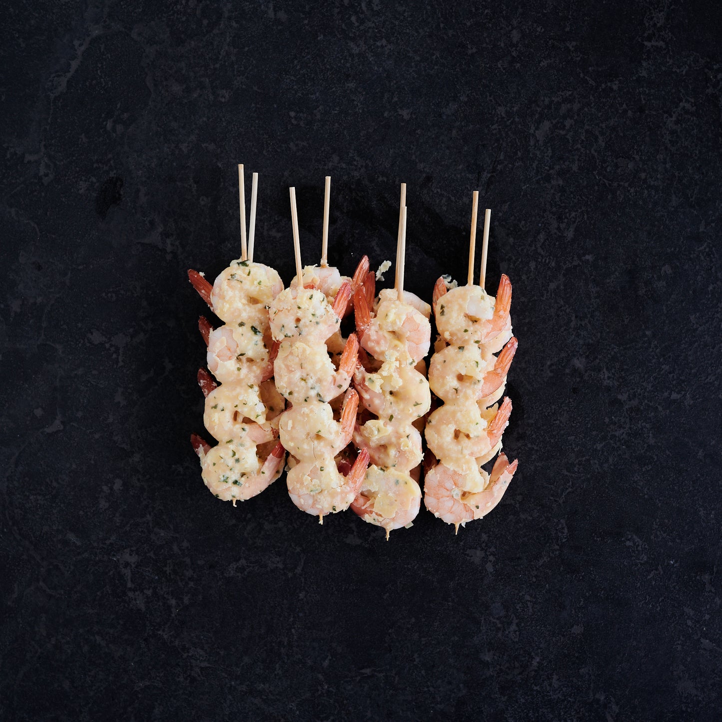 Prawns Skewer Garlic 550g (10 Skewers) Packs - Global Seafoods