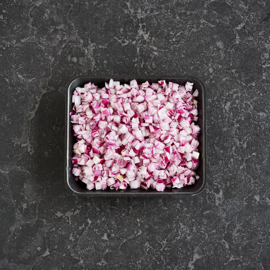 Prepped & Packed - Onions Red Diced 10mm - 500g