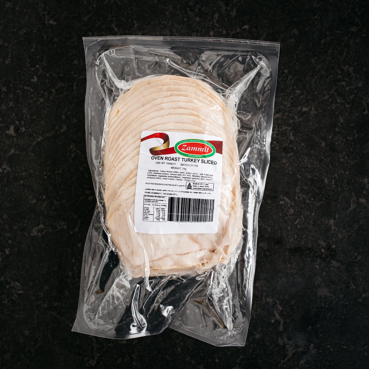 Turkey Roast Breast Sliced 1kg - Zammit Smallgoods