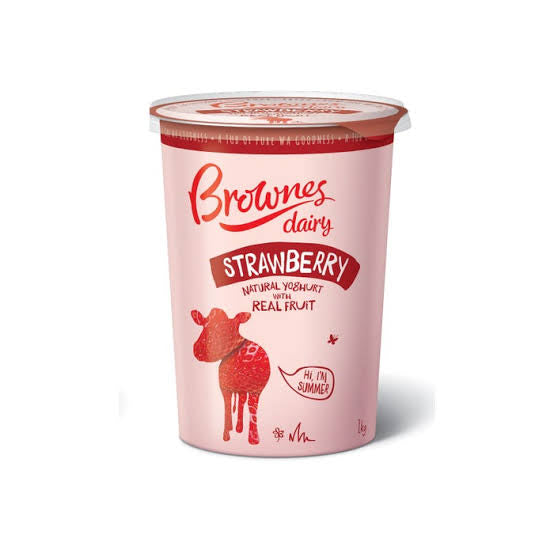 Brownes Yoghurt Strawberry 1kg